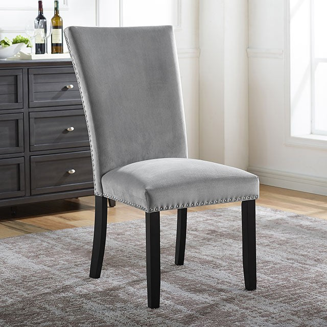 Kian Marble Top Dining Collection - Side Chair Light Gray (Set of 2) / Gray