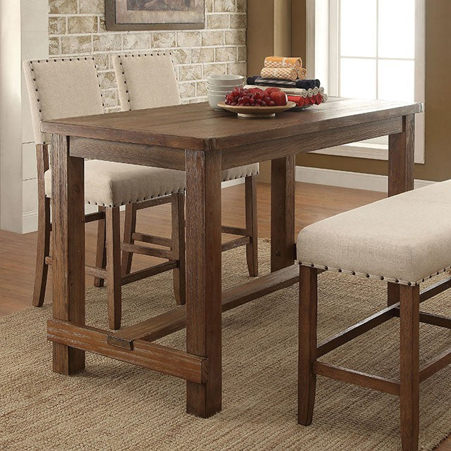 Sania Rustic Dining Collection - 5 Pc Counter Ht Table Set / As shown