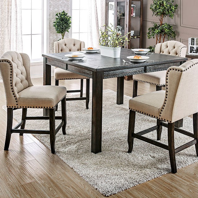 Sania Rustic Dining Collection - Counter Height Table / Black