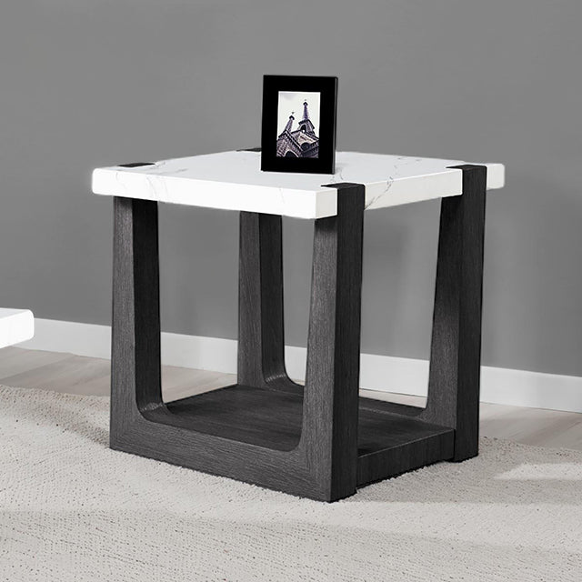 Sundbry Black Modern Living Collection - End Table / Black