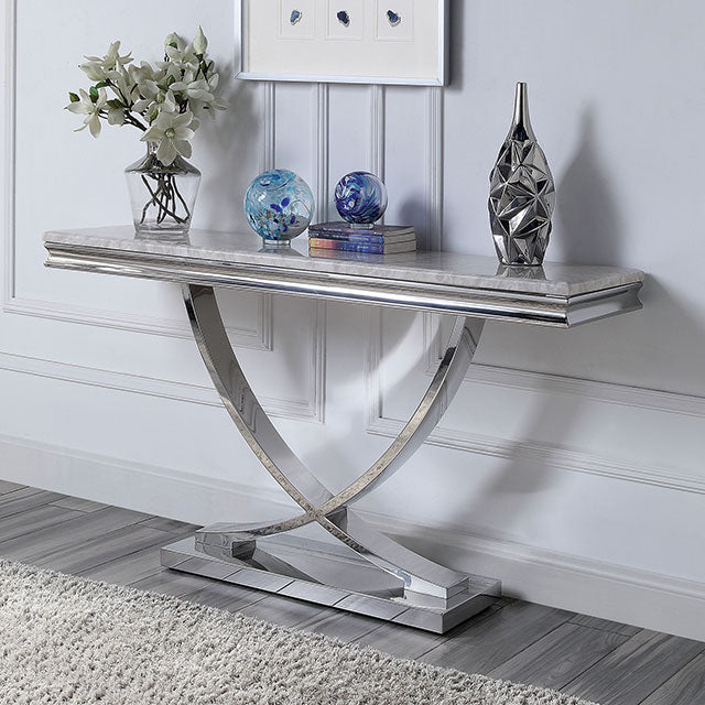 Wettingen Glam Stone-Top Table Collection - Sofa Table / As shown