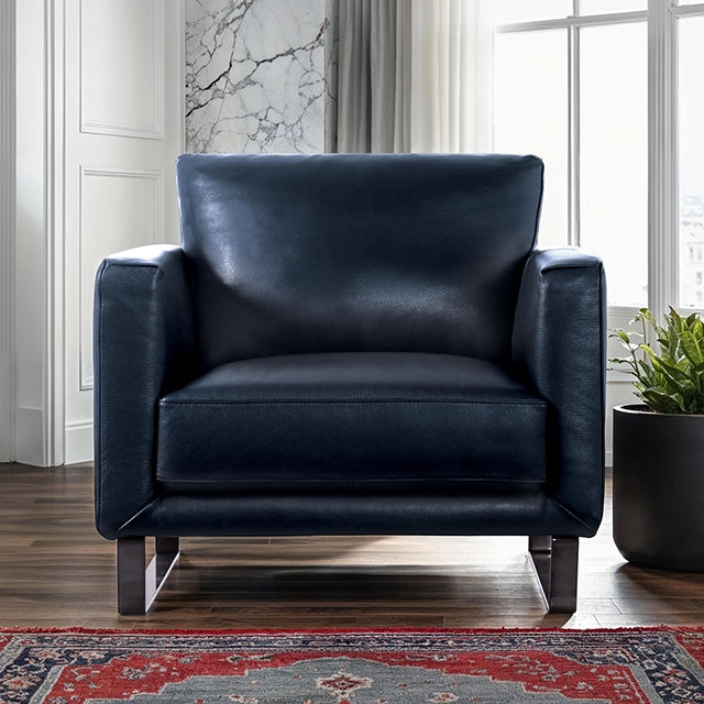 Mezzanotte Italian Leather Collection - Chair / As shown