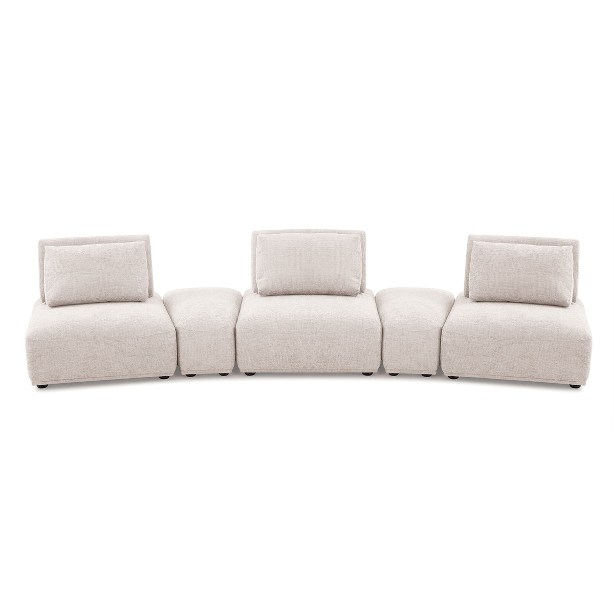 Stavanger Upholstery Collection - Curved 3 Seater / Light Brown