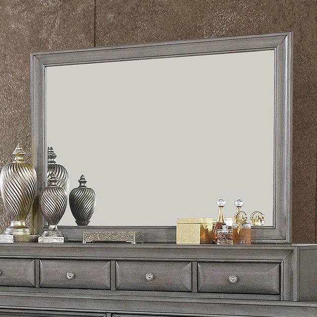 Brandt Cherry & Gray Storage Bedroom Collection - Mirror / Gray
