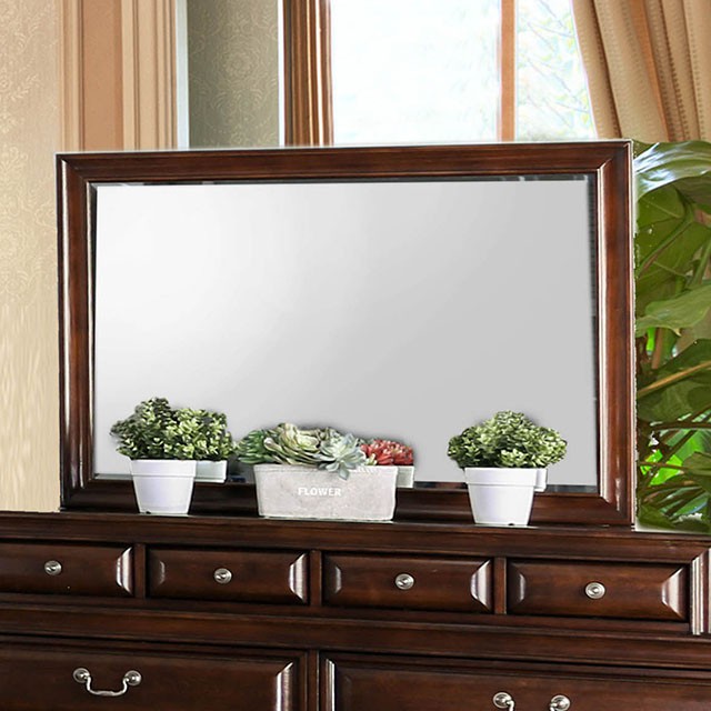 Brandt Cherry & Gray Storage Bedroom Collection - Mirror / Cherry