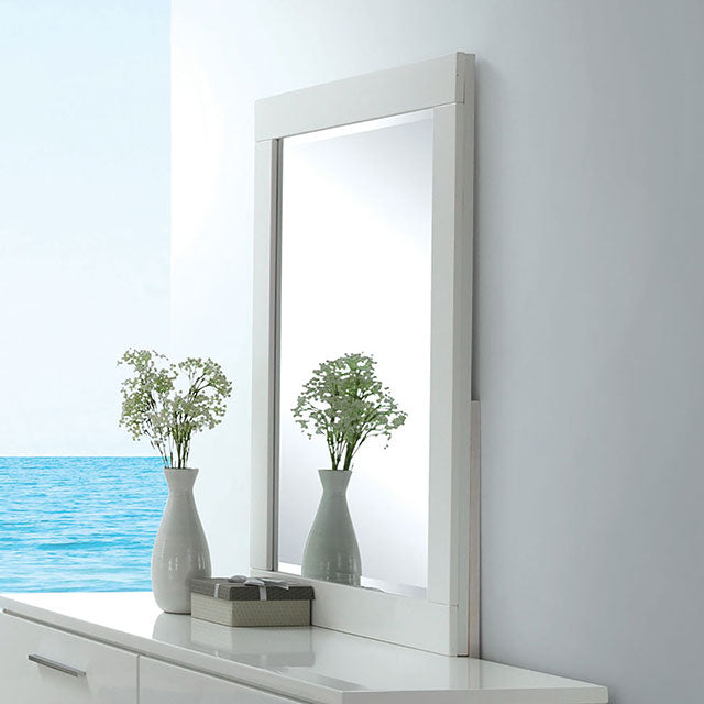 Christie White Low-Profile Bedroom Collection - Mirror