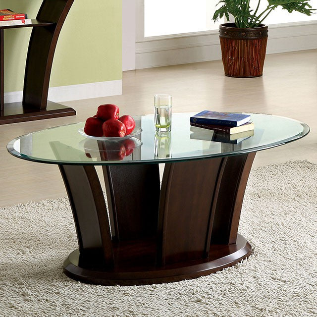 Manhattan Cherry Contemporary Occasional Table Collection - 3D Coffee Table