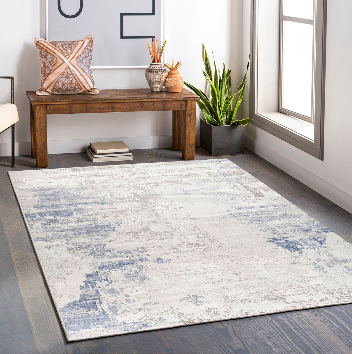 Glitz 715 Steel 5x7 Area Rug