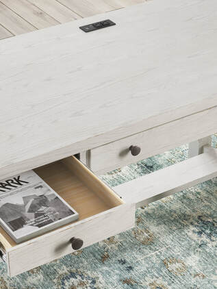H742-34 Antiqued White Desk — USB-A & USB-C Charging