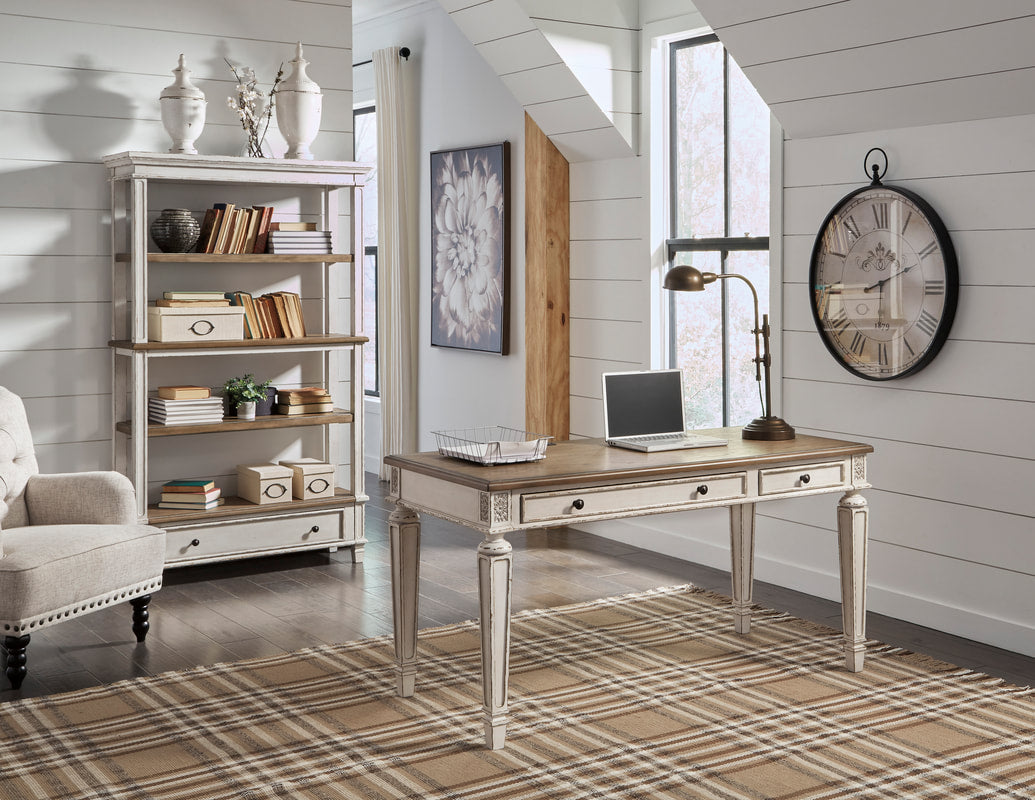 H743-34 Two-Tone Office Desk — USB & AC Power