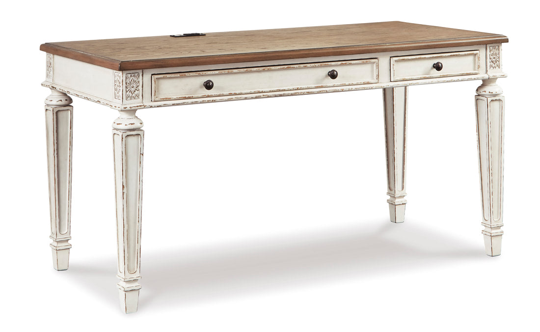 H743-34 Two-Tone Office Desk — USB & AC Power