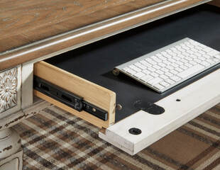 H743-34 Two-Tone Office Desk — USB & AC Power