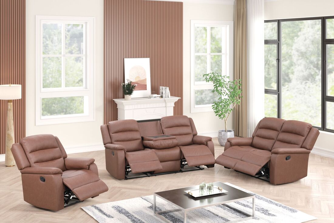 Hope 3PC Reclining Set — Drop-Down Table & Cupholders