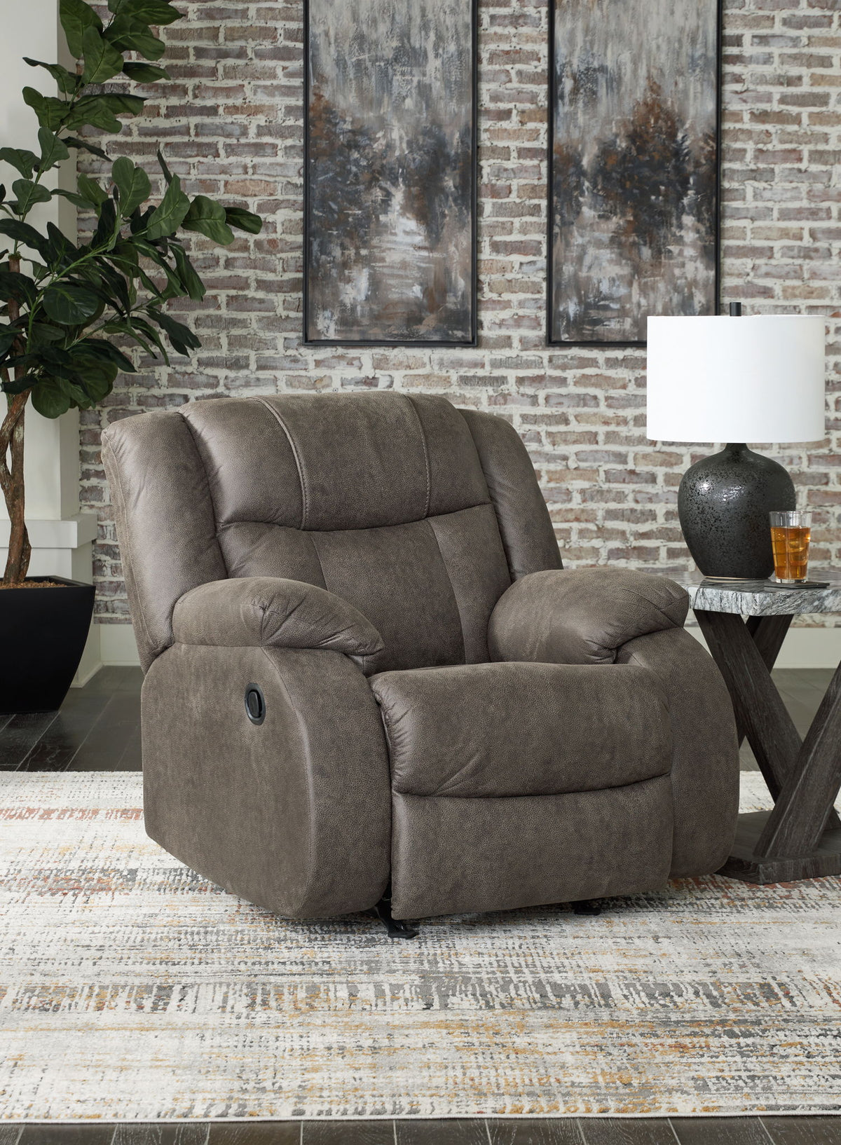 First Base - Rocker Recliner - Gunmetal — view 2