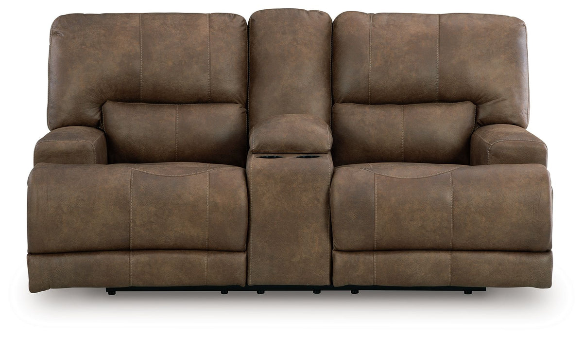 Beckley Place - Power Reclining Loveseat With Console / Adjustable Headrest - Earth — view 4