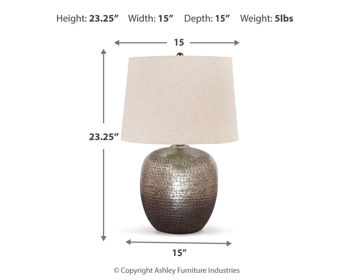 Magalie - Metal Table Lamp - Antique Silver Finish — view 4
