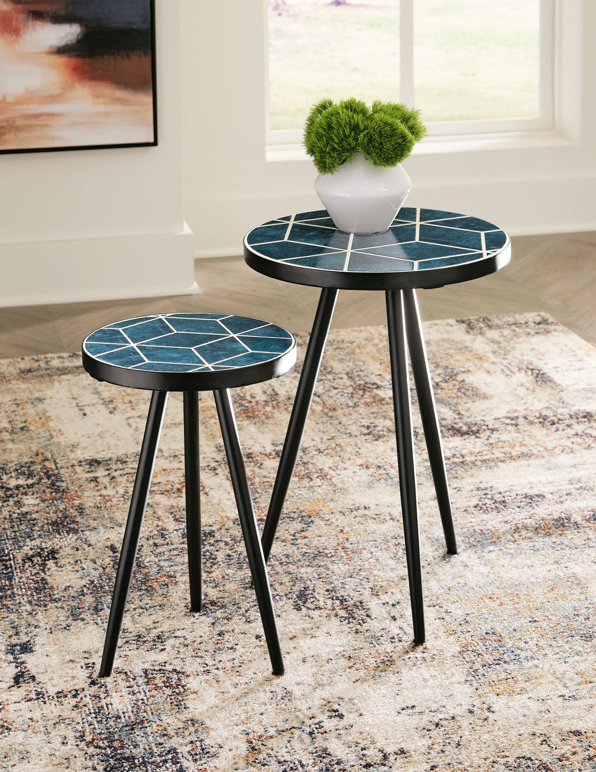 Clairbelle - Accent Table (Set of 2) - Teal — view 2