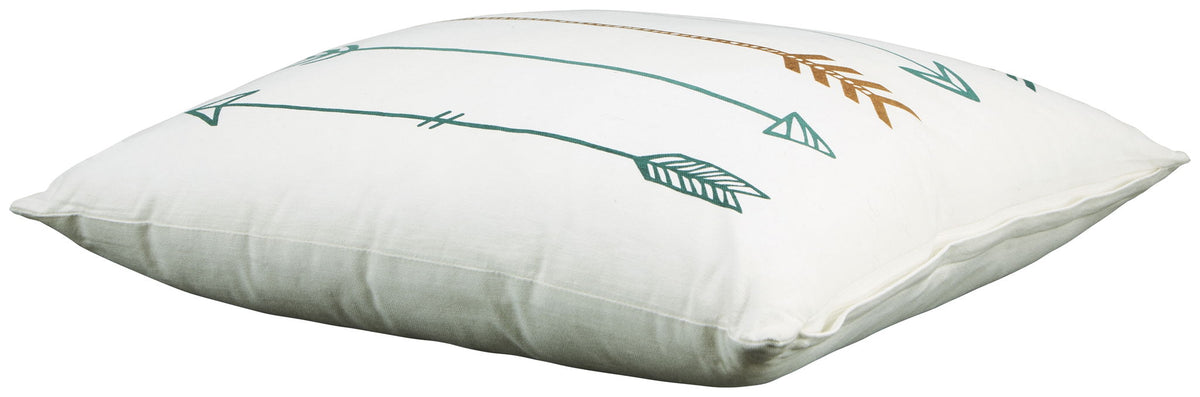 Gyldan - Pillow (Set of 4) - White / Teal / Gold — view 3