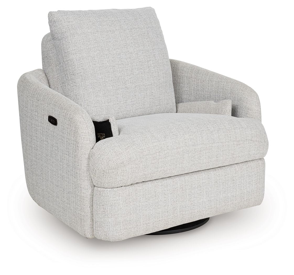 Alainmont Next-Gen Nuvella - Swivel Power Recliner - Stone — view 5