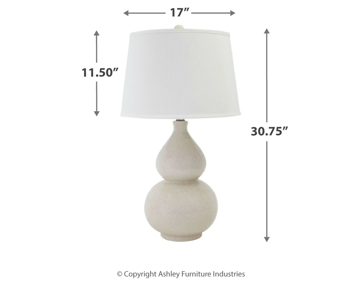 Saffi - Ceramic Table Lamp - Cream — view 3