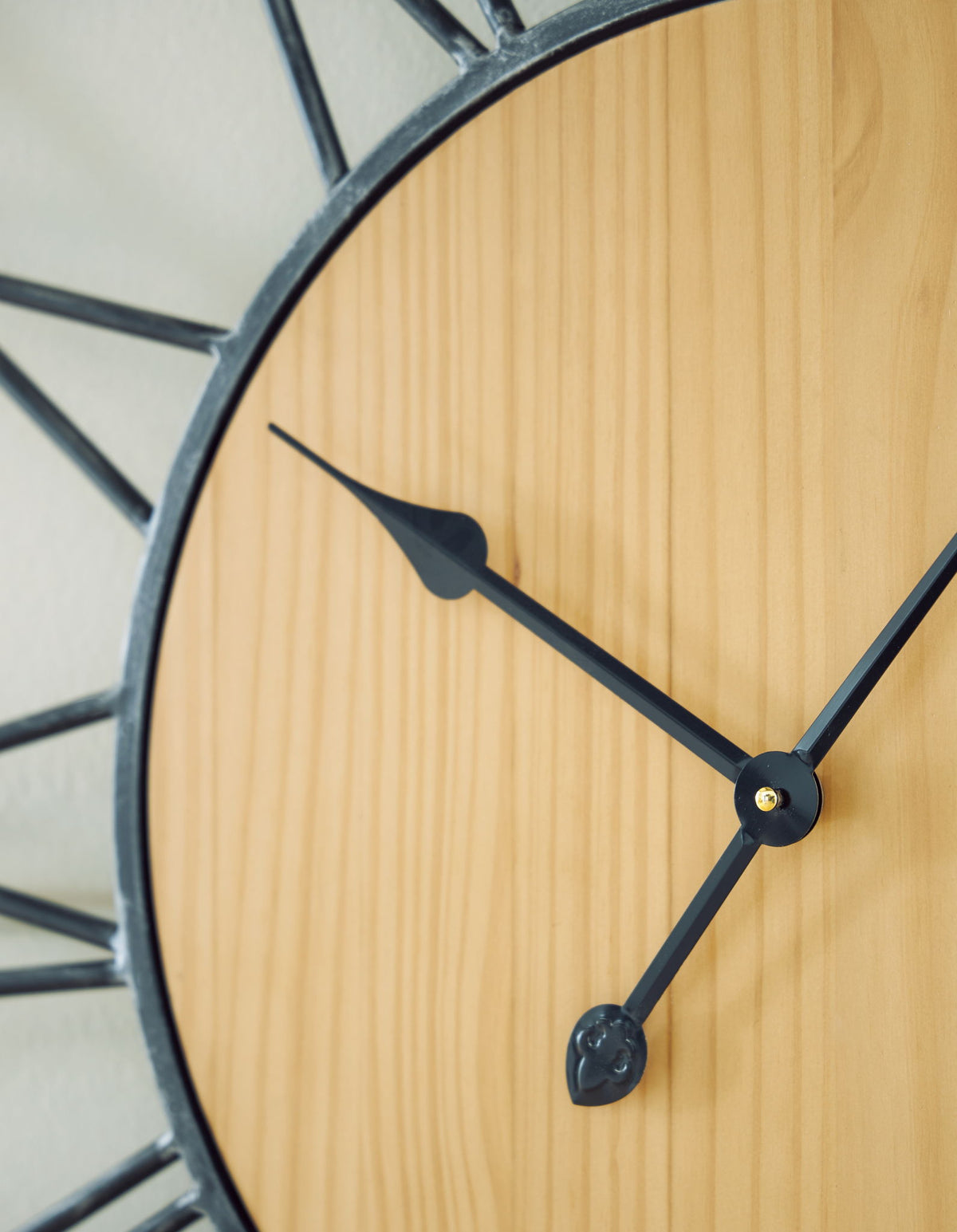 Brockett - Wall Clock - Black / Natural — view 5