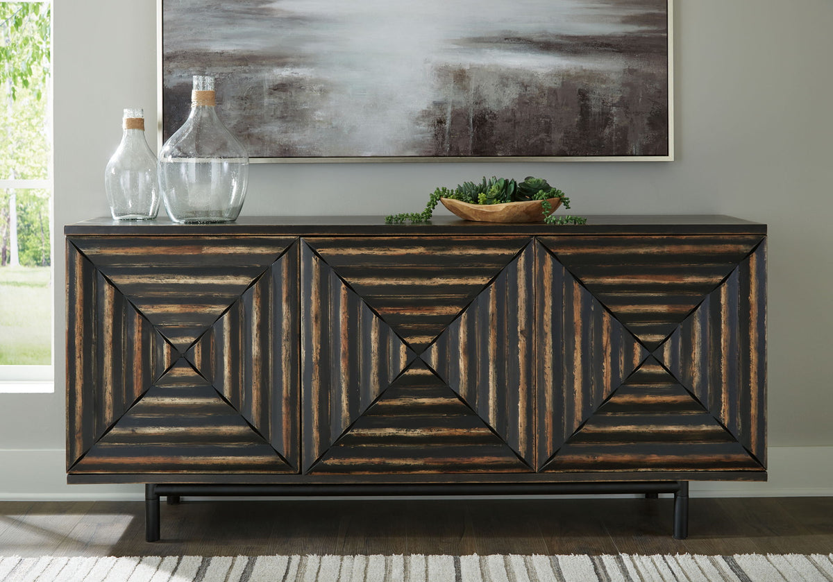 Fair Ridge - Accent Cabinet - Distressed Black — view 2