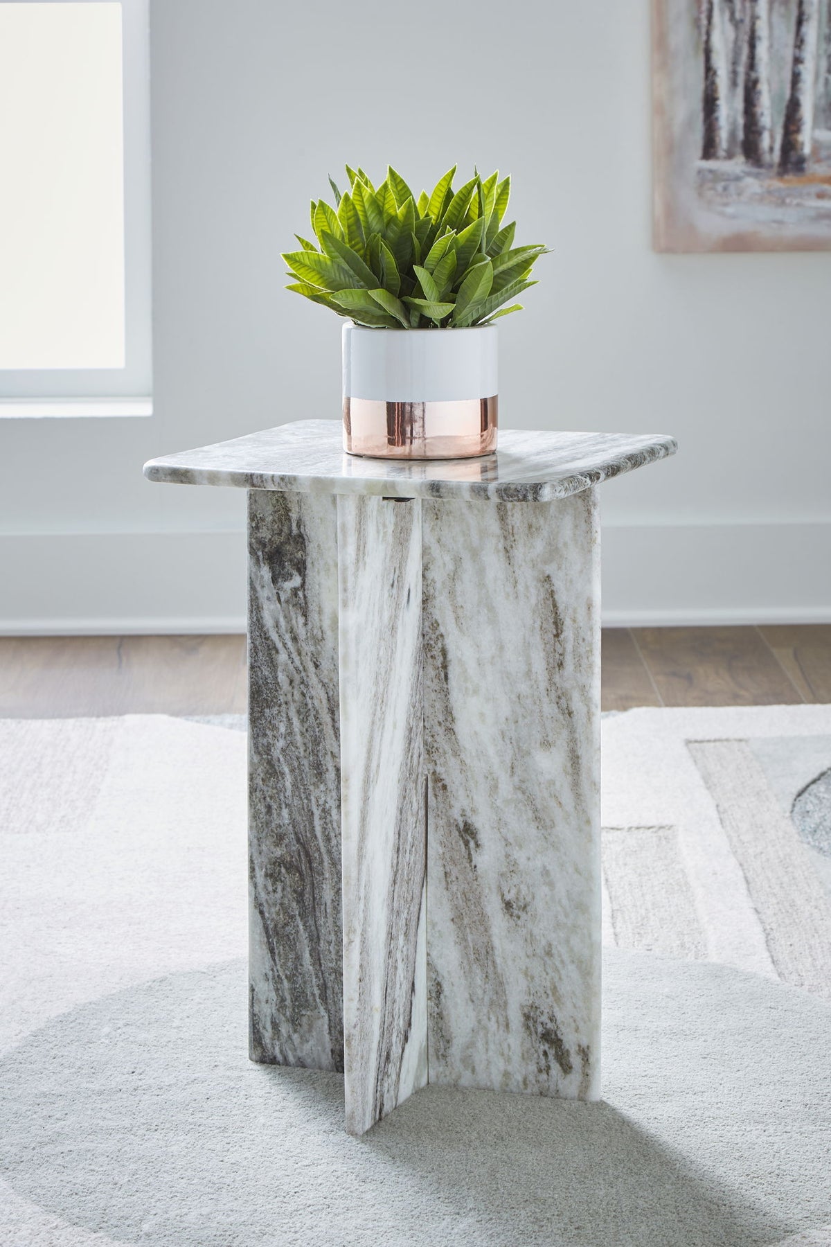 Keithwell - Square Accent Table - Gray — view 2