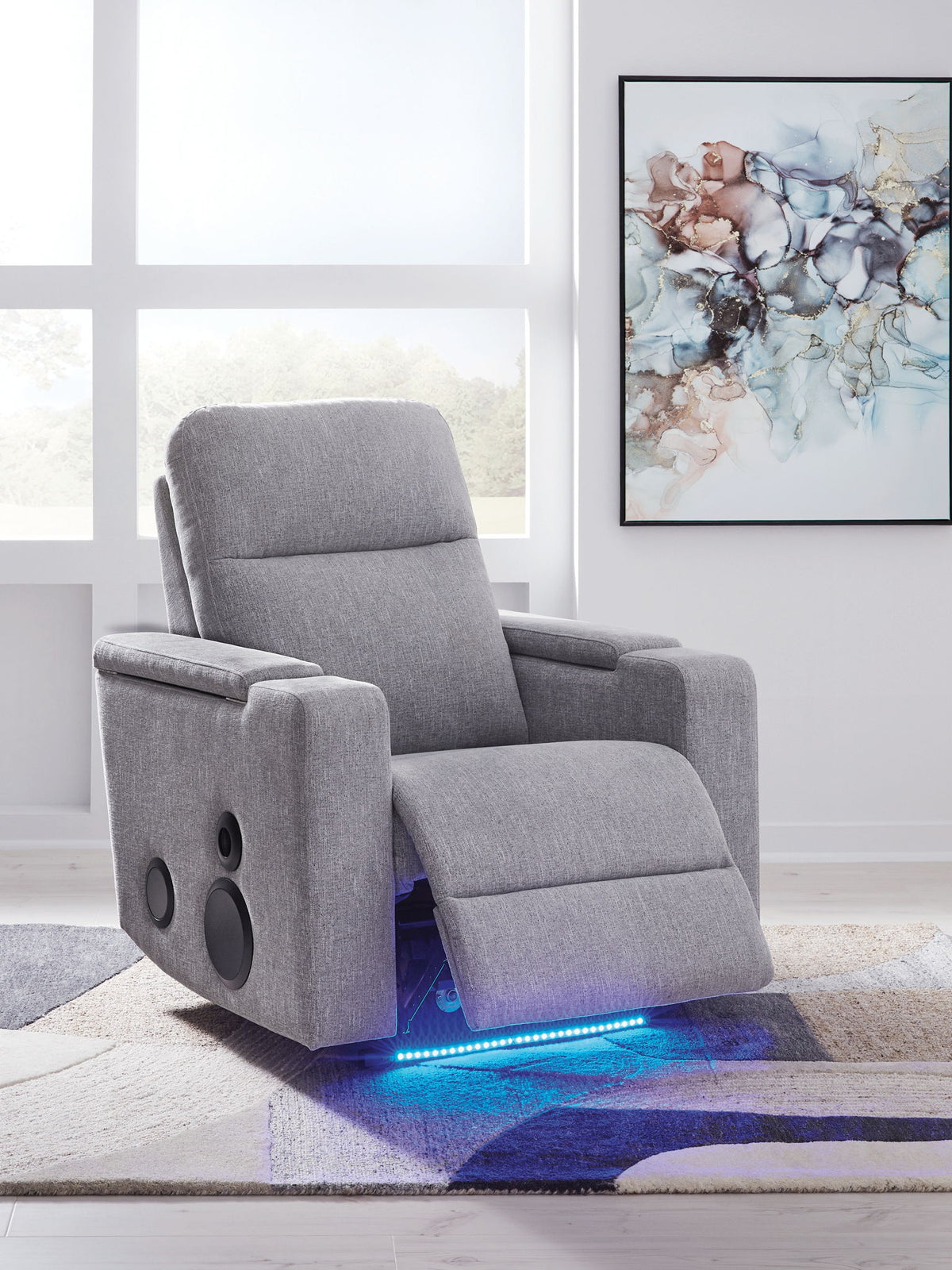 Pineland - Glider Power Recliner With Audio System - Pewter — view 10