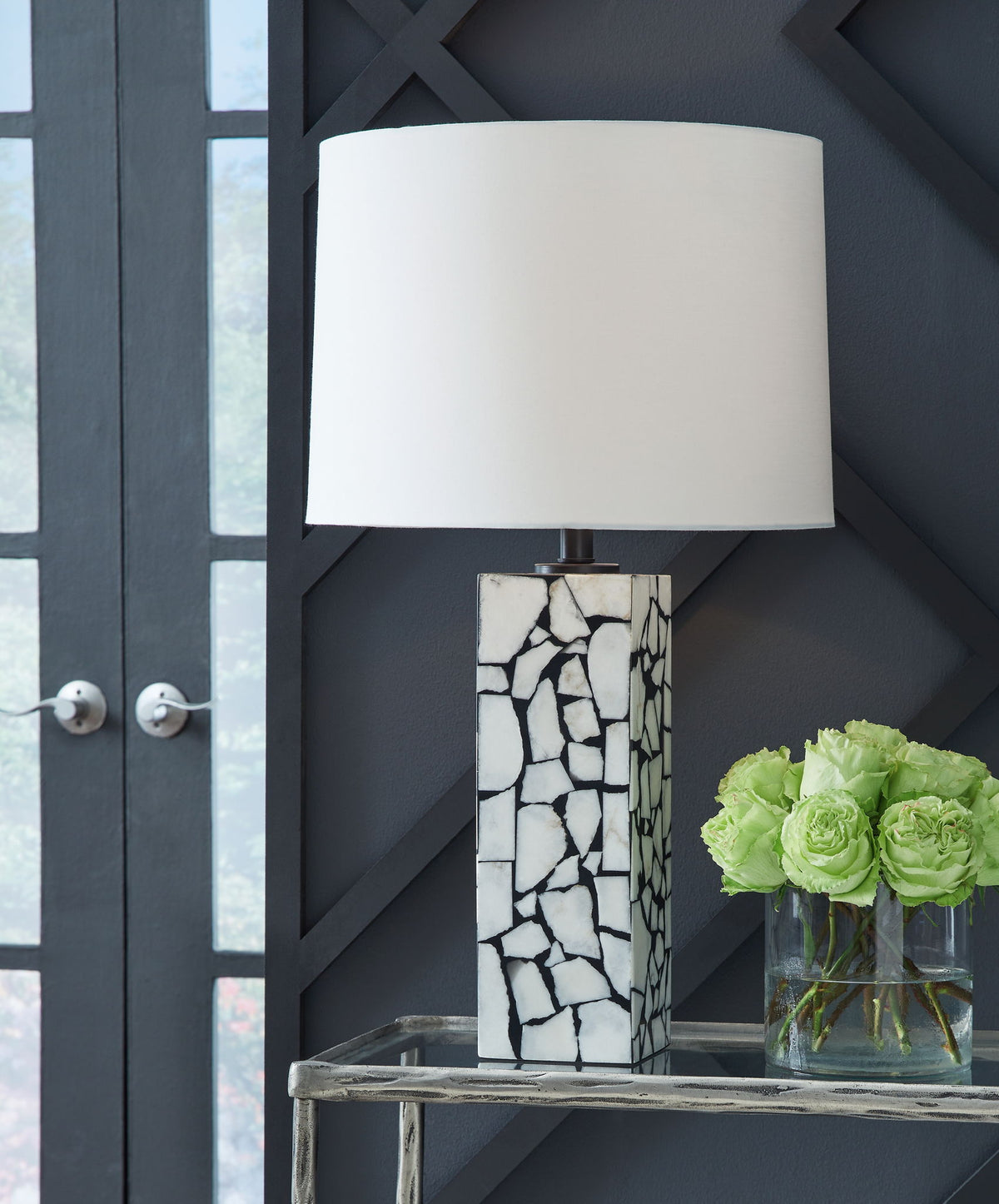 Macaria - Marble Table Lamp - White / Black — view 2