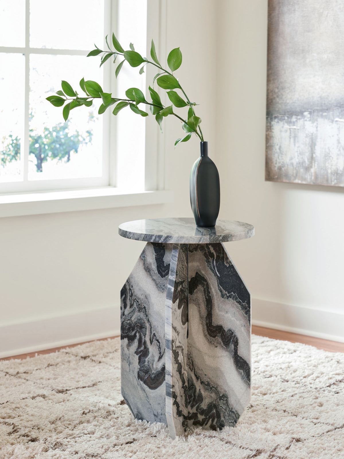 Wrenlane - Accent Table - Black / White / Taupe — view 2