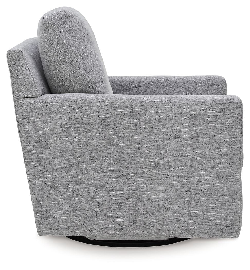 Freybourne Next-Gen Nuvella - Swivel Accent Chair - Pewter — view 4