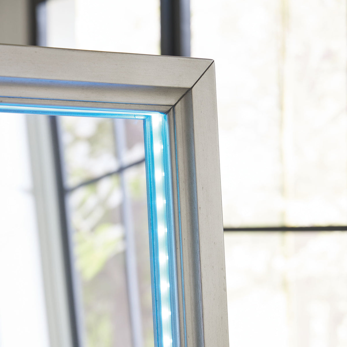 Evesen - Floor Standing Mirror With Storage - Champagne — view 13