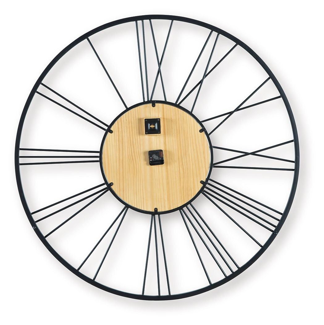 Brockett - Wall Clock - Black / Natural — view 4