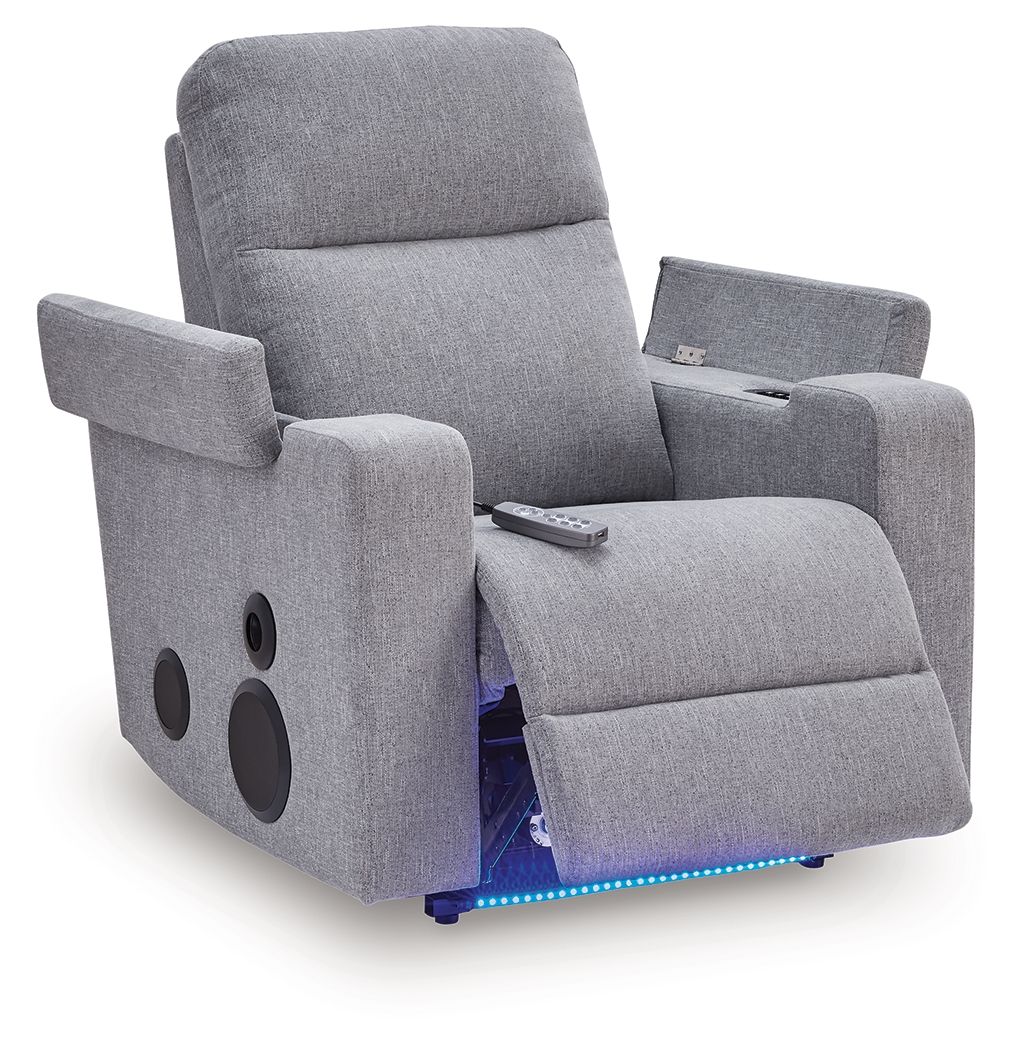 Pineland - Glider Power Recliner With Audio System - Pewter — view 4