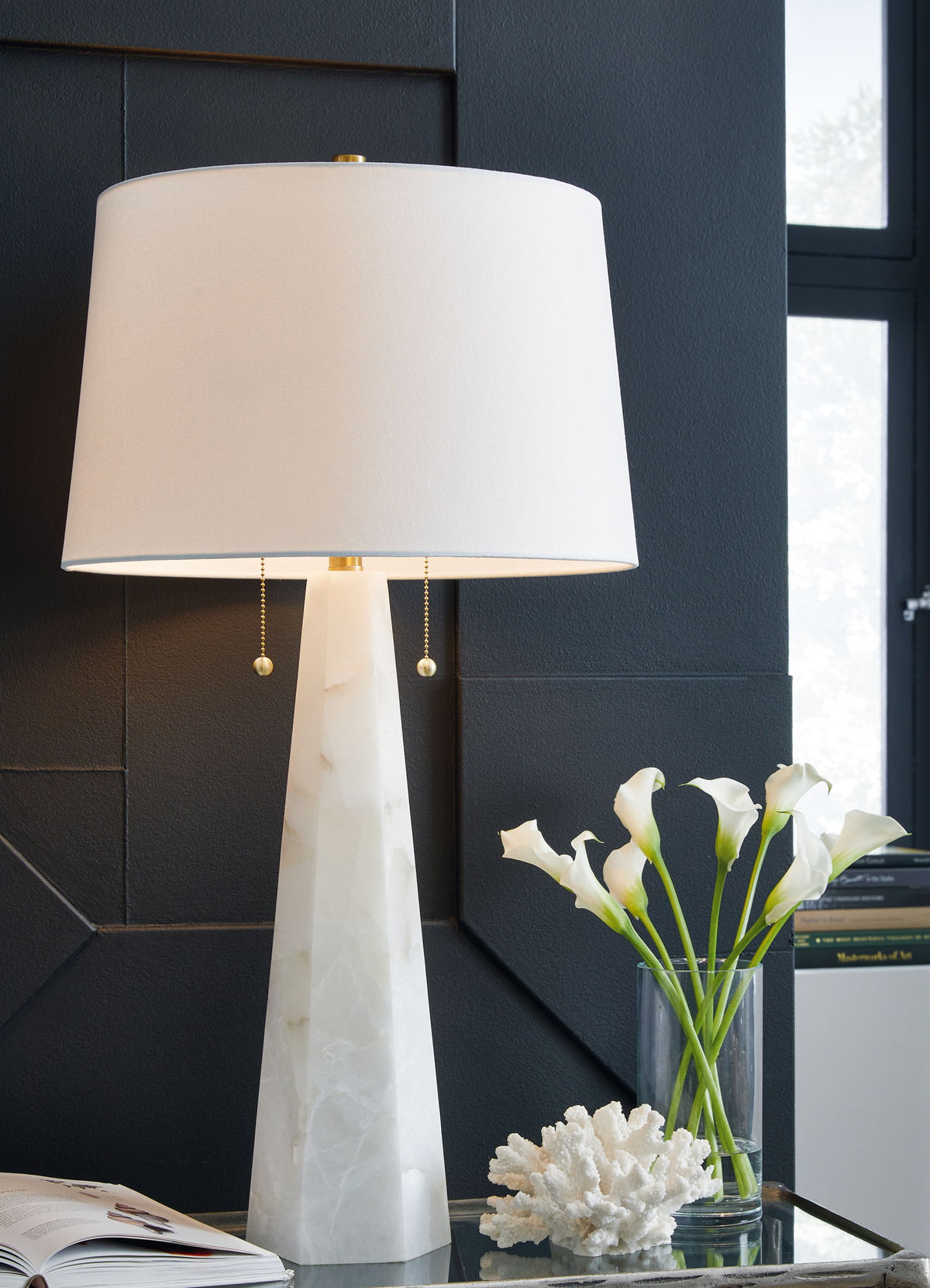 Laurellen - Alabaster Table Lamp - White — view 2