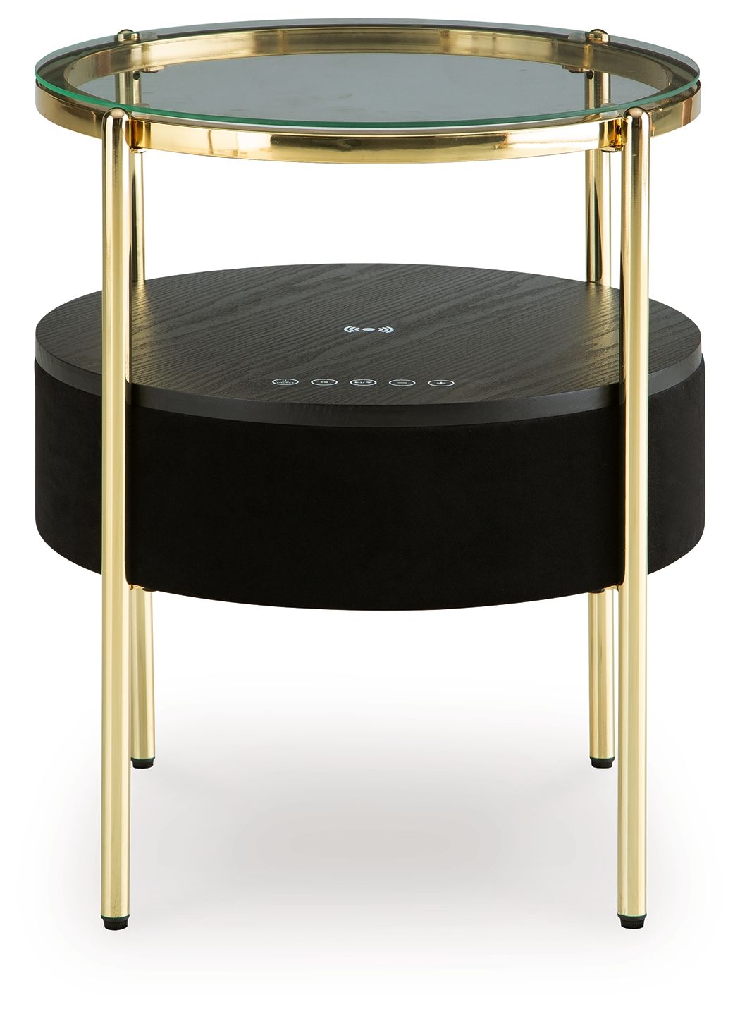 Nedman - Accent Table With Speaker - Black / Gold Finish โ view 3