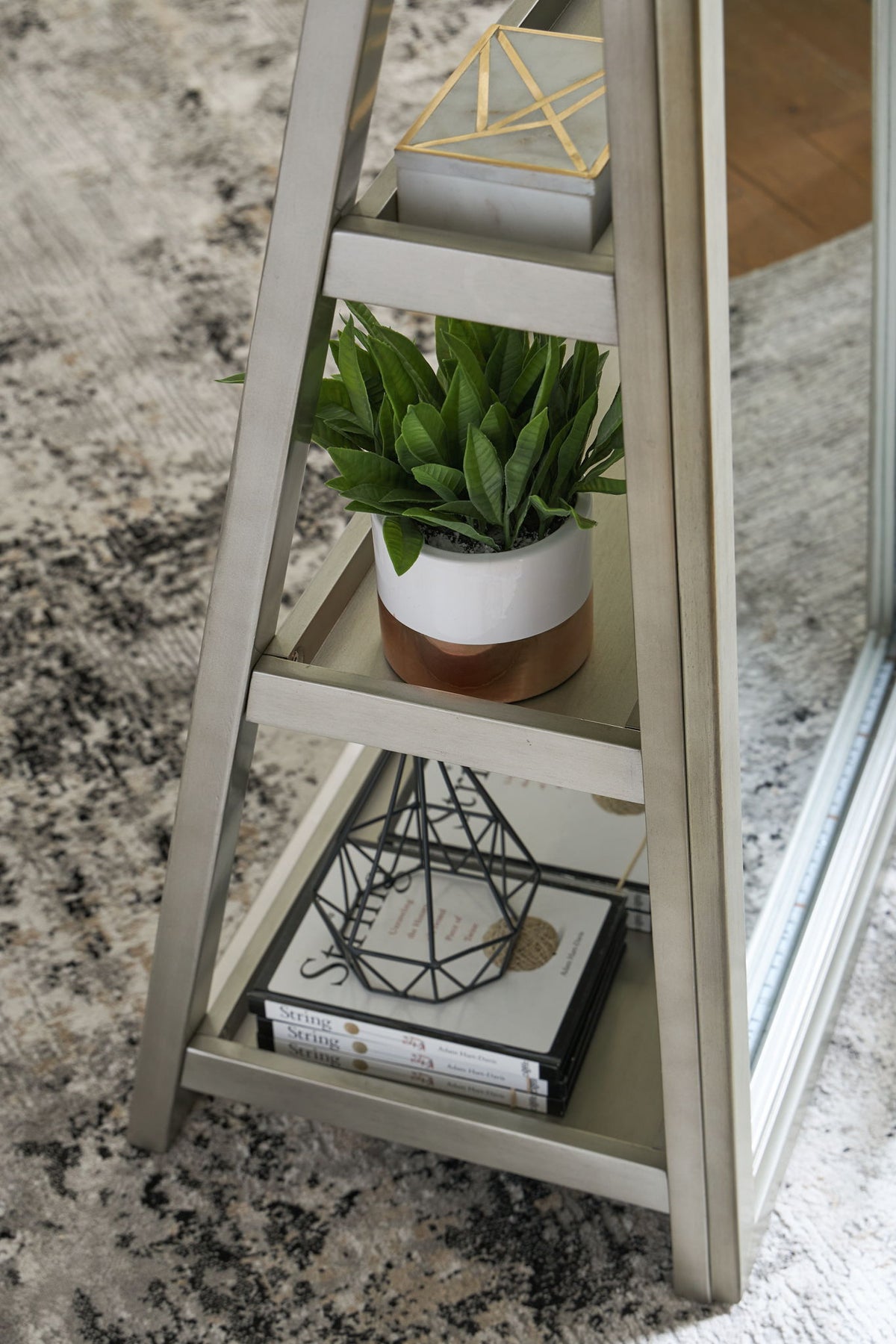 Evesen - Floor Standing Mirror With Storage - Champagne — view 6