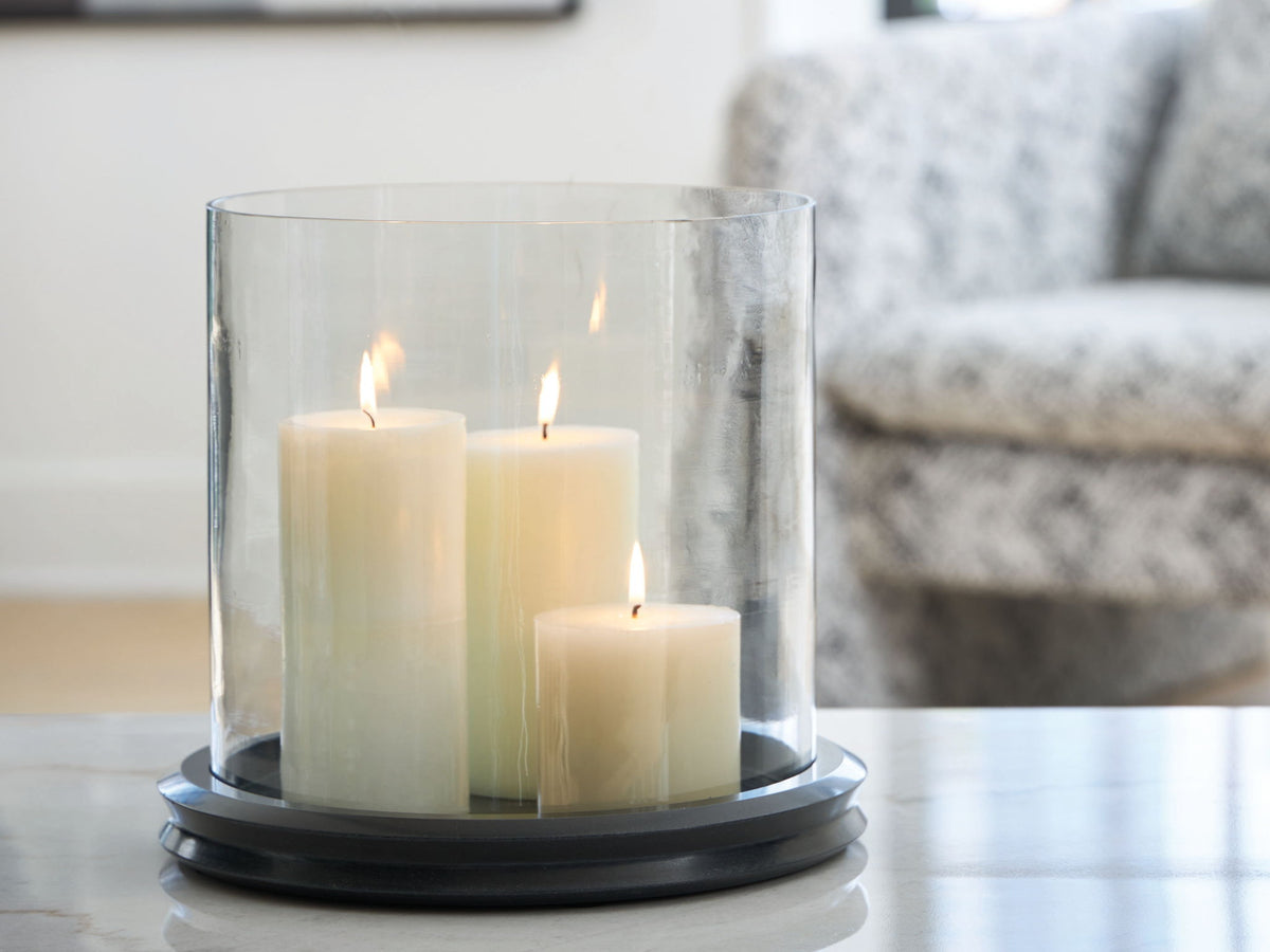 Saskia - Candle Holder - Clear / Black — view 2