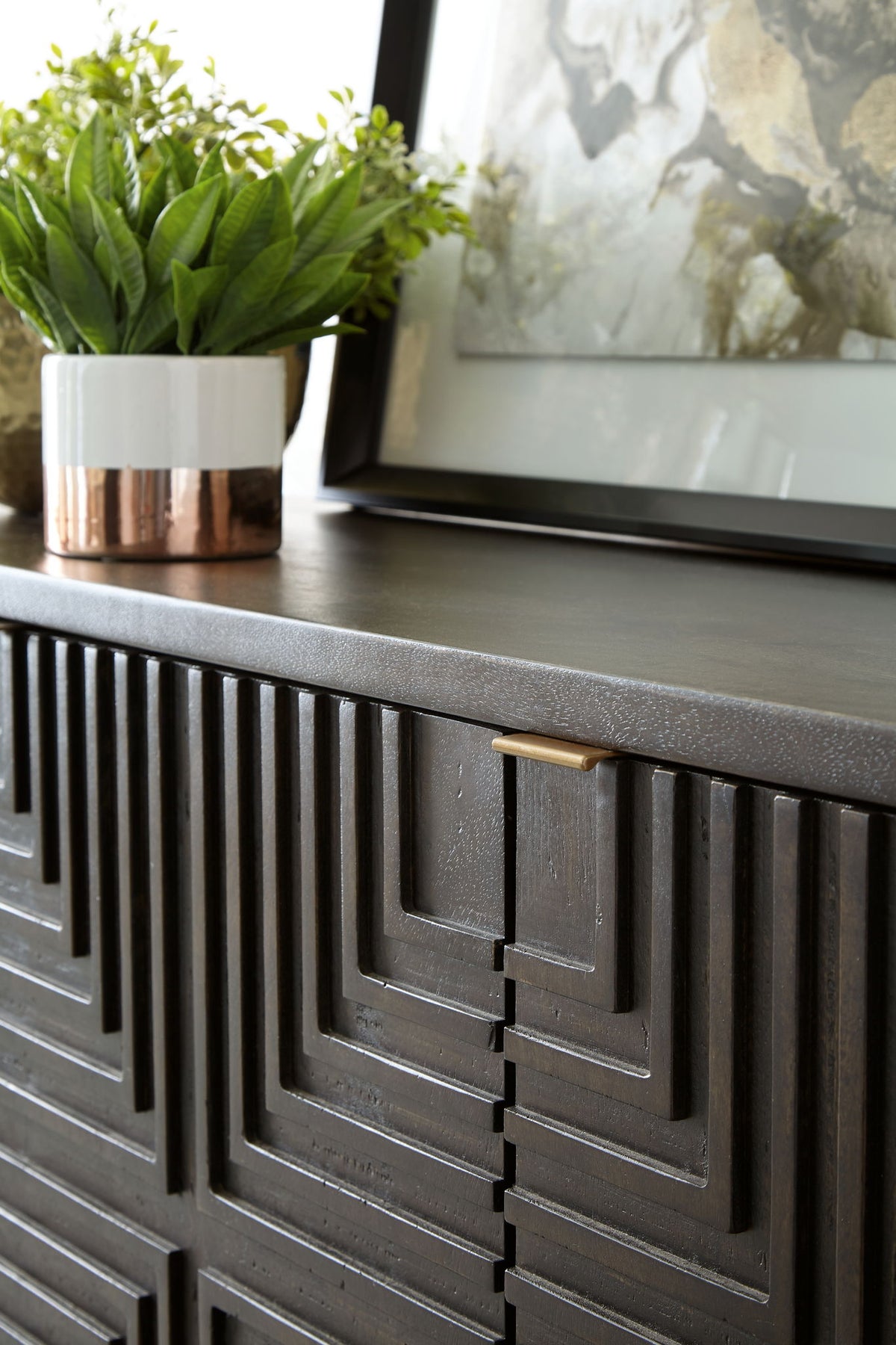 Elinmore - Accent Cabinet - Brown / Gold Finish — view 7