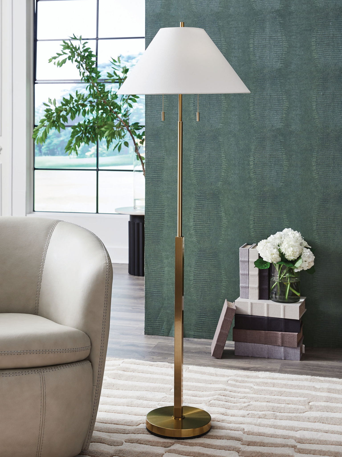 Haigwood - Metal Floor Lamp - Gold Finish — view 2