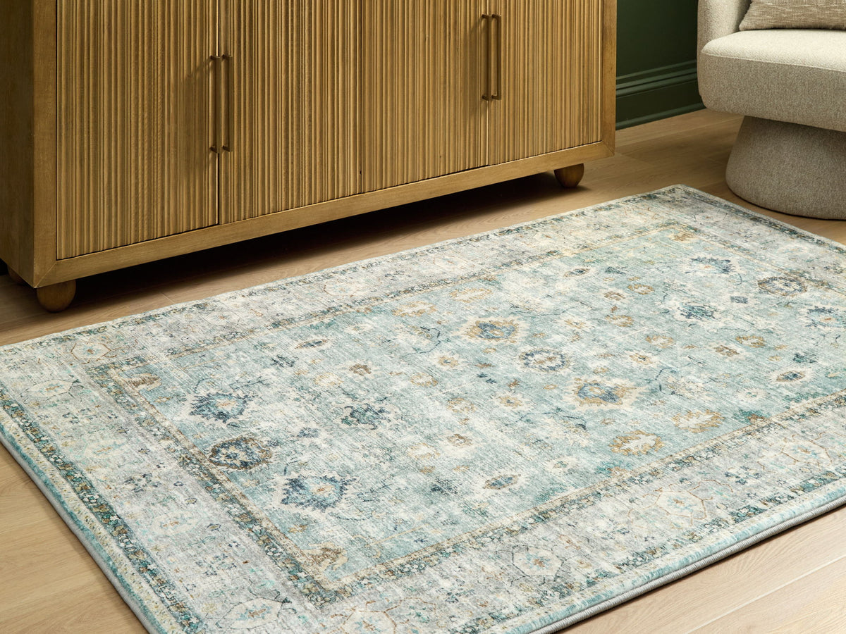 Ladstoney - 5' x 7' Rug - Teal / Beige / Ochre — view 2