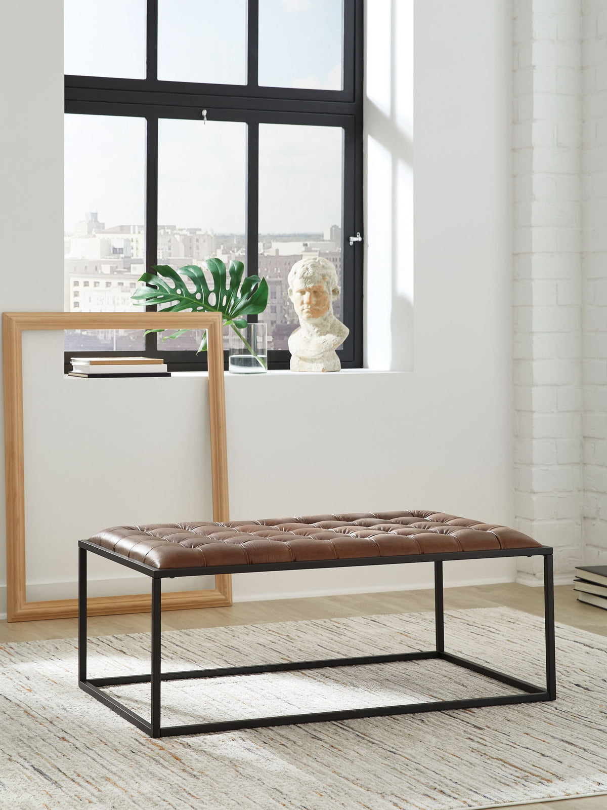 Junsor - Cocktail Ottoman - Brown / Black — view 2