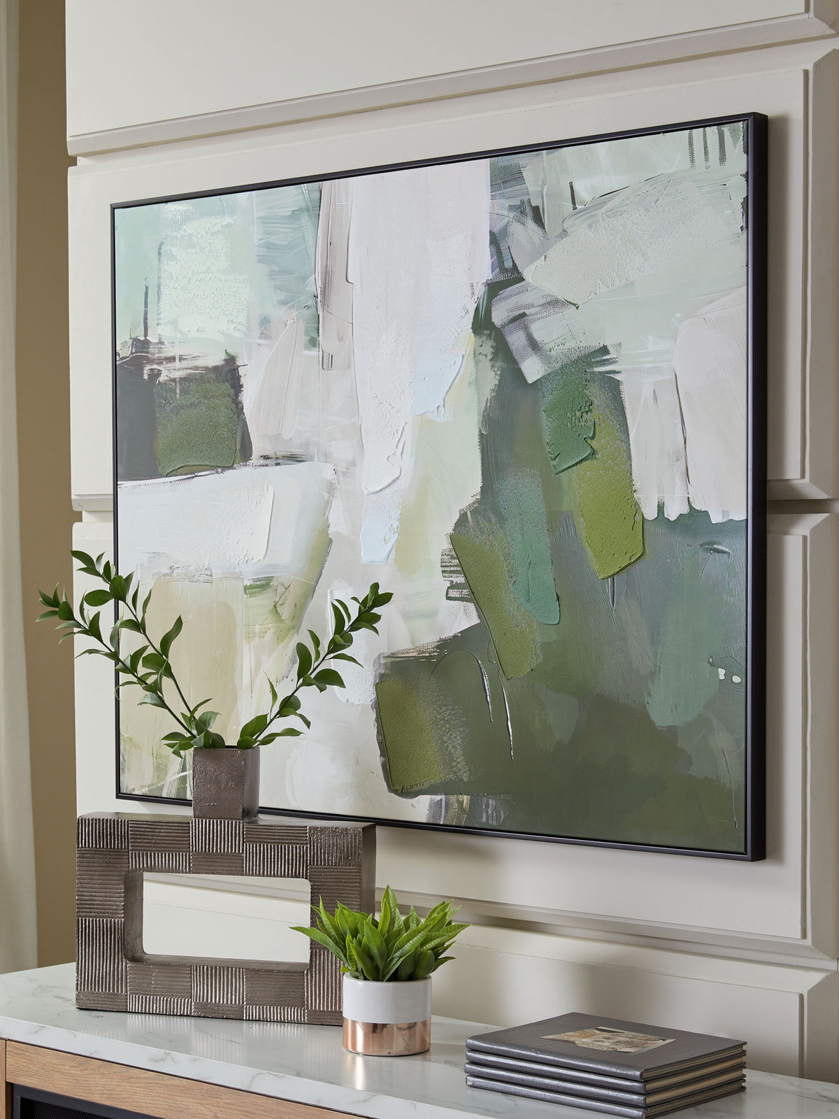 Vinick - Wall Art - Green / Gray / White — view 2