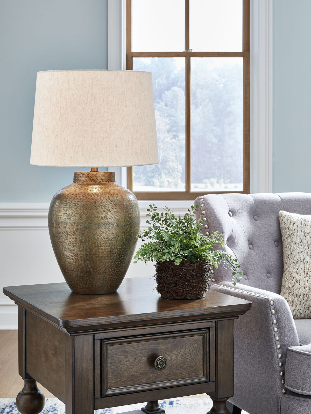 Madney - Metal Table Lamp - Antique Gold Finish — view 2