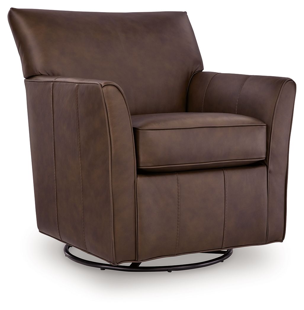 Braydunn - Swivel Glider Accent Chair - Espresso Brown
