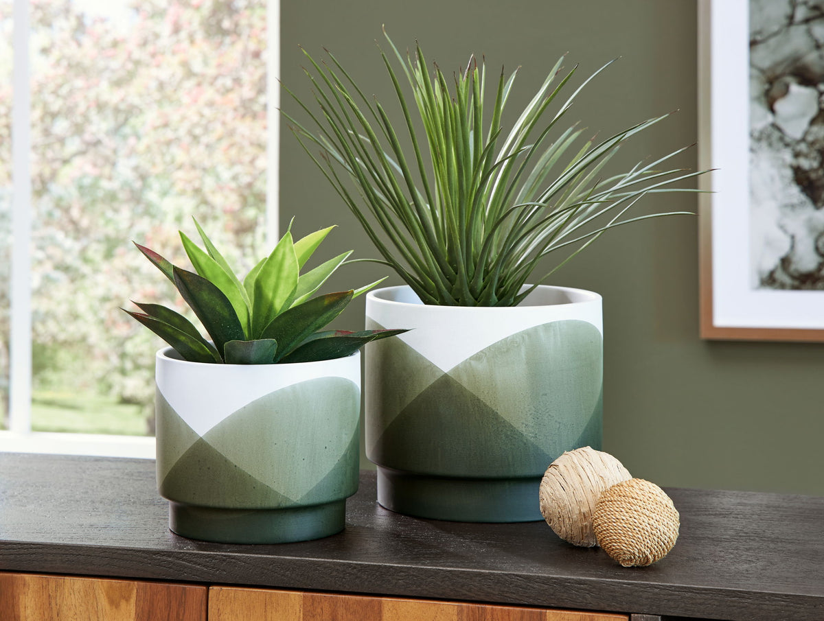 Ardenridge - Planter Set (Set of 2) - Green / White โ view 2