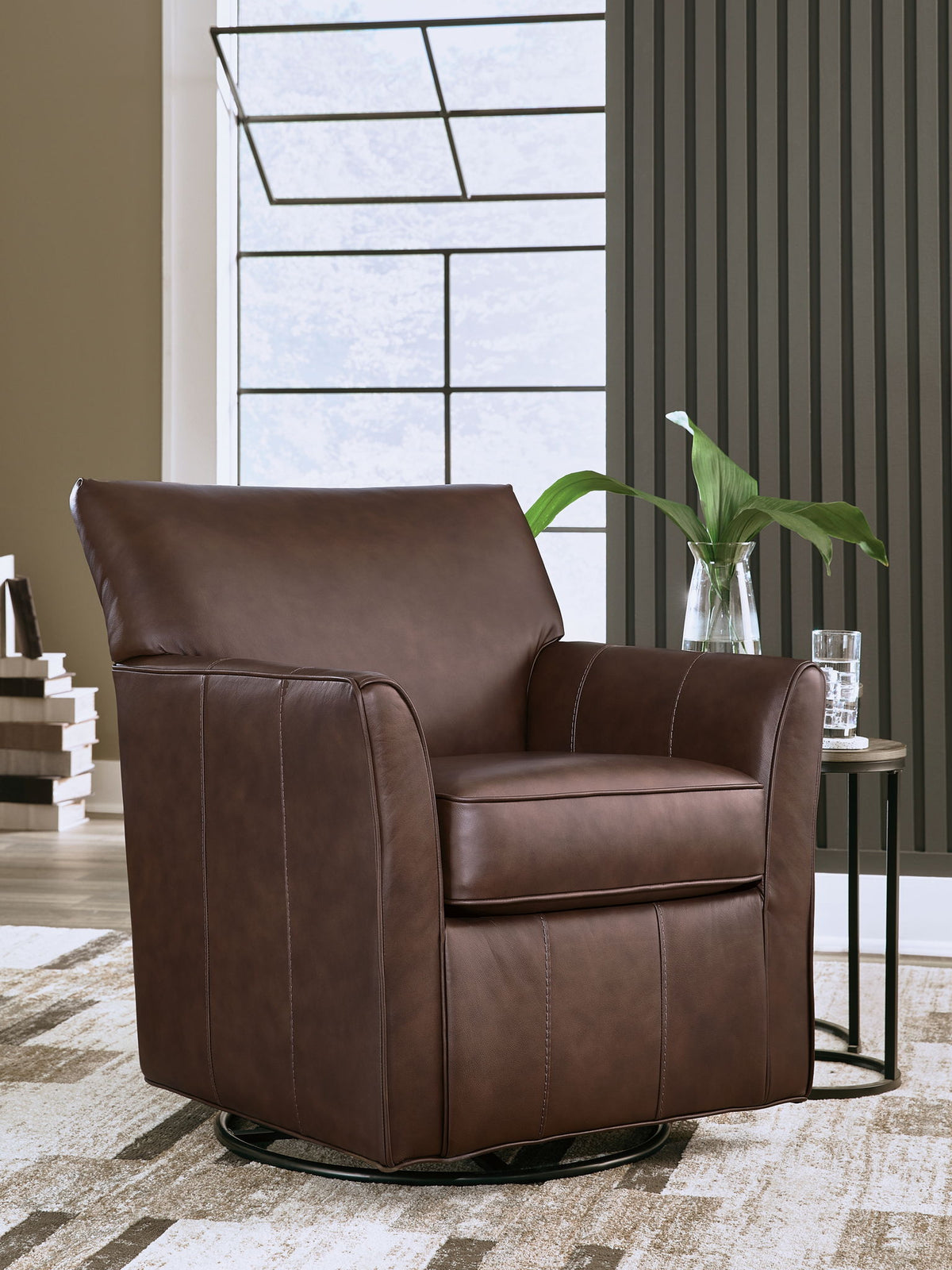 Braydunn - Swivel Glider Accent Chair - Espresso Brown — view 2