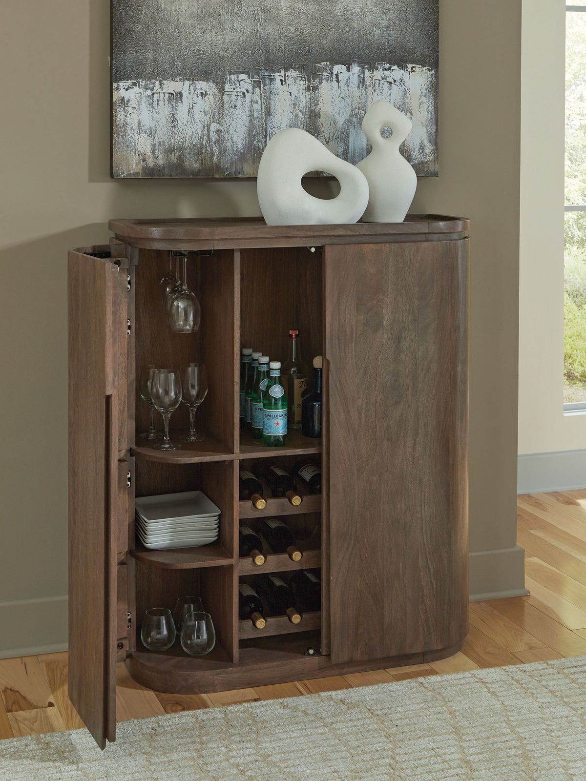 Landermont - Bar Cabinet - Medium Brown — view 5