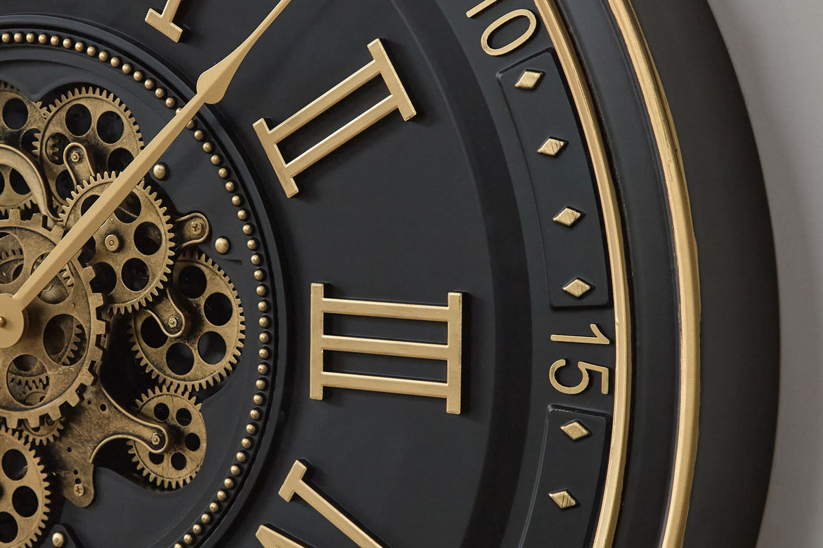 Dairton - Wall Clock - Black / Gold Finish — view 5
