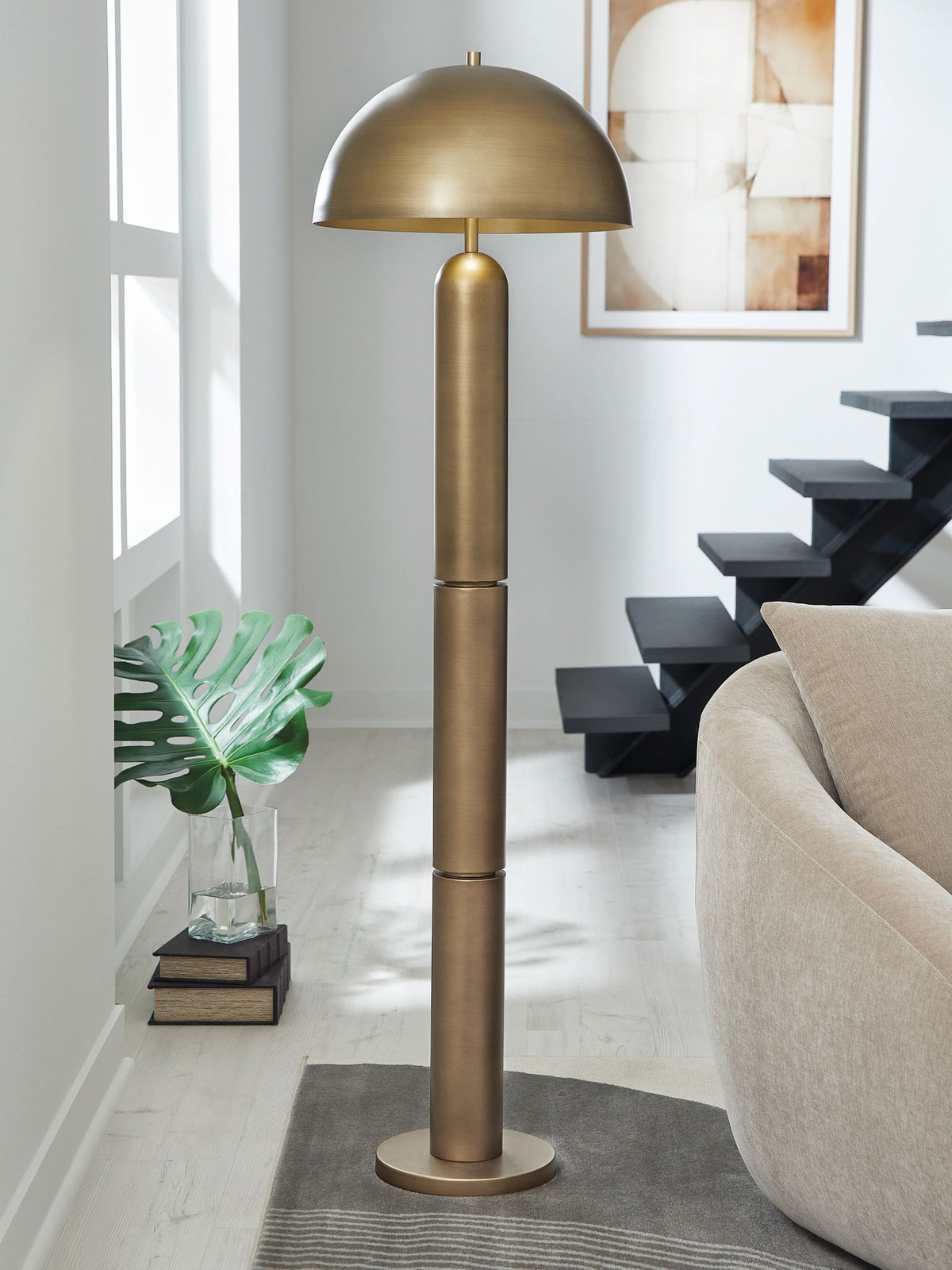 Wendfield - Metal Floor Lamp - Antique Gold Finish โ view 2